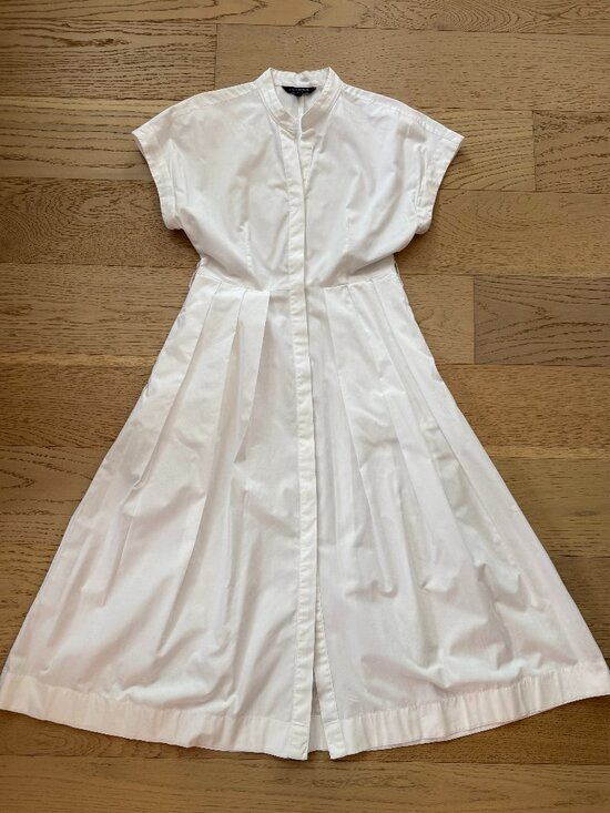 Banana Republic Dresses & Skirts - NWOT Banana Republic White Poplin Collarless Shirt Dress, A-Line, Size S
